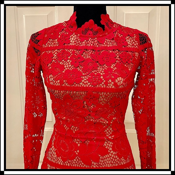 “For Love & Lemons” Dress in Red Lace and Backless (NWT) - Picture 5 of 7
